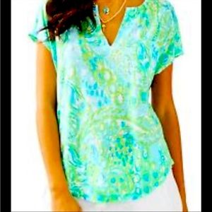 Lilly Pulitzer Linen Duval Top Any Fins Possible